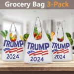 3 Pack of Trump 2024 Grocery Bags