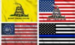 4 Pack of Gadsden & 2nd Amendment Flags - Thin Blue Line
