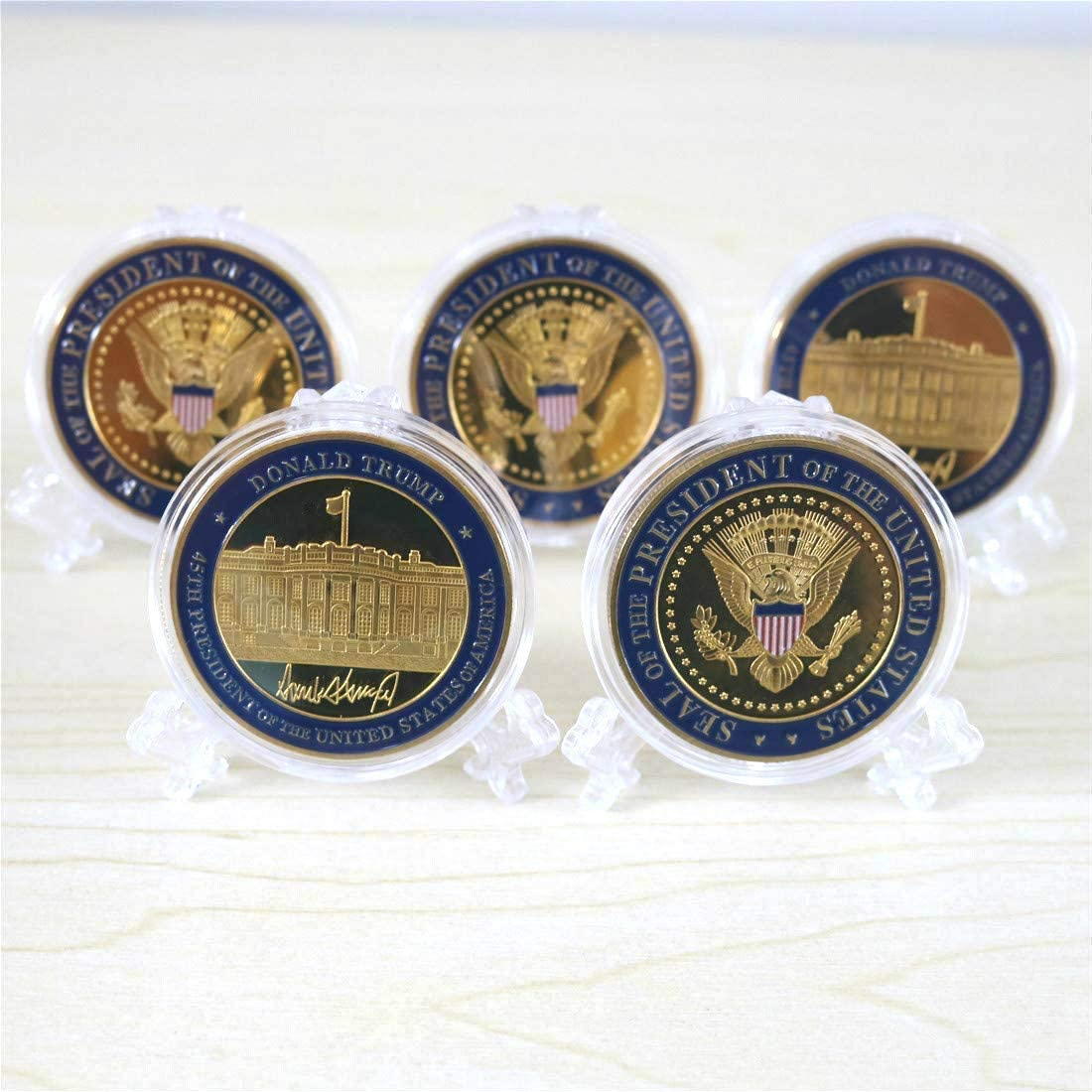 5 Pack Donald Trump Gold Plated Seal of The President Commemorative Coin Set 5 Pack Donald Trump Gold Plated Seal of The President Commemorative Coin Set