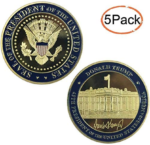5 Pack Donald Trump Gold Plated Seal of The President Commemorative Coin Set