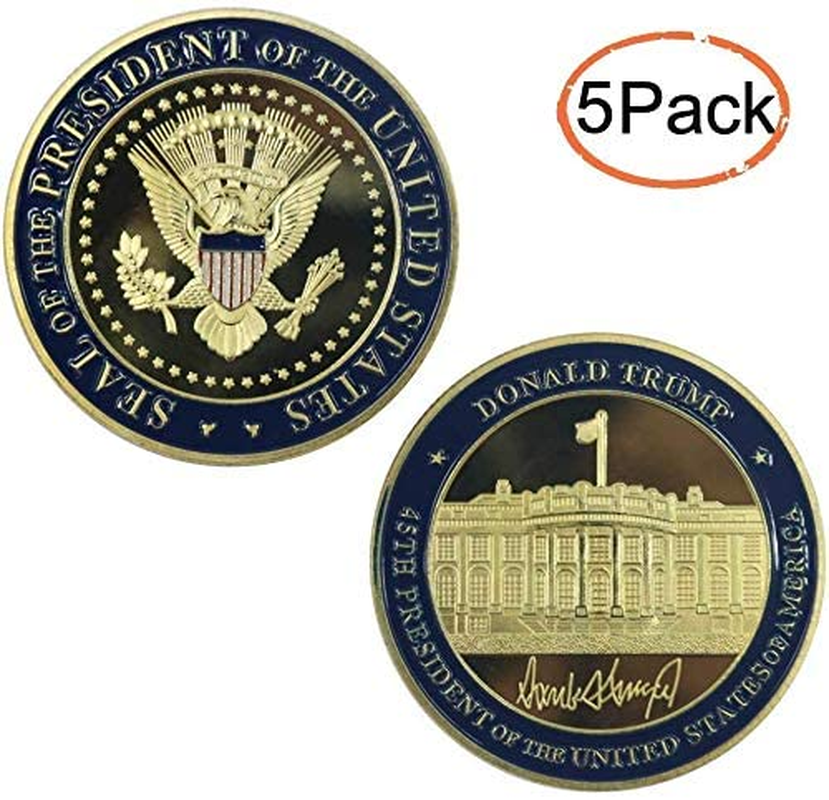 5 Pack Donald Trump Gold Plated Seal of The President Commemorative Coin Set 5 Pack Donald Trump Gold Plated Seal of The President Commemorative Coin Set