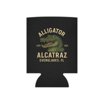 Alligator Alcatraz Can Cooler - Fun Drink Holder Insulator Koozie (Slim or Regular can)
