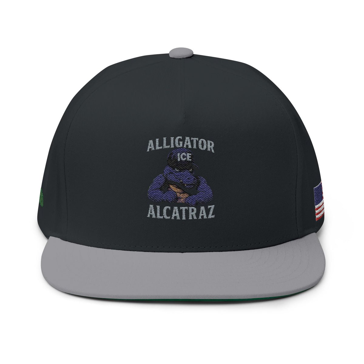 Alligator Alcatraz Embroidered Hat - Gator and Flag on Sides Alligator Alcatraz Embroidered Hat - Gator and Flag on Sides