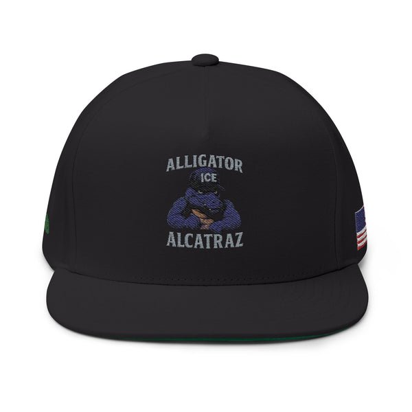Alligator Alcatraz Embroidered Hat - Gator and Flag on Sides Alligator Alcatraz Embroidered Hat - Gator and Flag on Sides