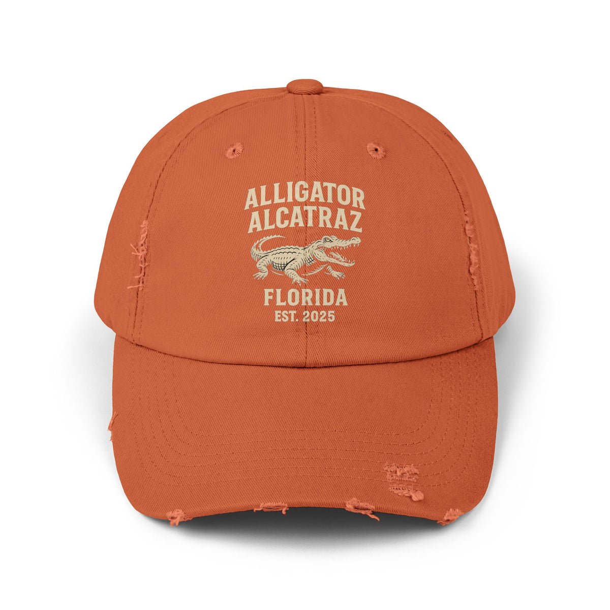 Alligator Alcatraz Everglades FL 2025 Distressed Hat Alligator Alcatraz Everglades FL 2025 Distressed Hat