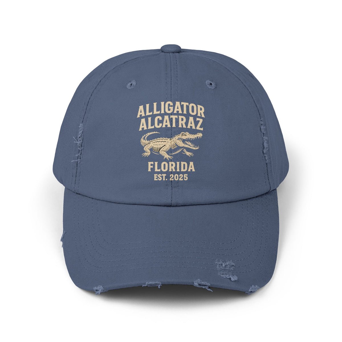 Alligator Alcatraz Everglades FL 2025 Distressed Hat Alligator Alcatraz Everglades FL 2025 Distressed Hat