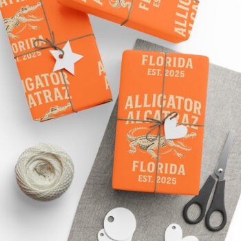 Alligator Alcatraz Everglades FL 2025 Wrapping Paper Orange Gift-Wrap