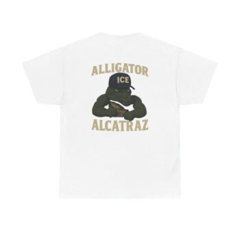 Alligator Alcatraz - Gator wearing ICE hat on a T-Shirt