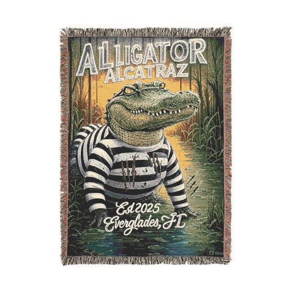 Alligator Alcatraz Woven Blanket 52x37" Alligator Alcatraz Woven Blanket 52x37"