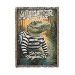 Alligator Alcatraz Woven Blanket 52×37″