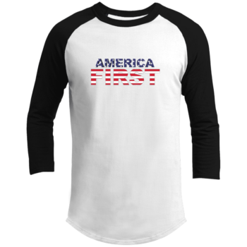 America First Raglan Sleeve Shirt - Trump 2024