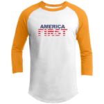 America First Raglan Sleeve Shirt – Trump 2024