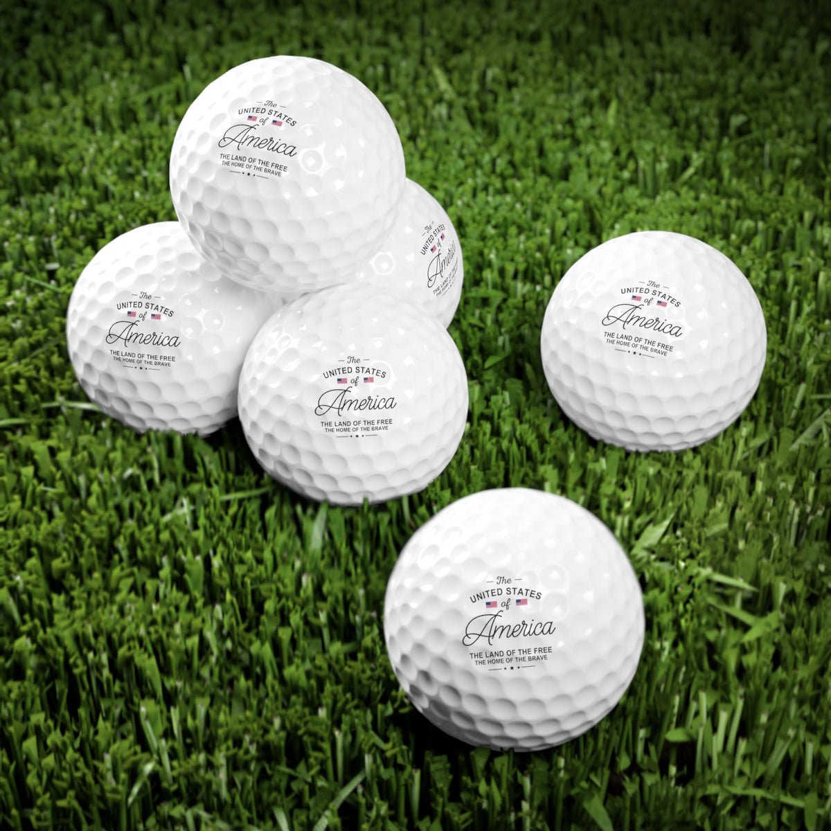 America 'Land of the Free' Patriotic Golf Balls - Set of 6 America 'Land of the Free' Patriotic Golf Balls - Set of 6