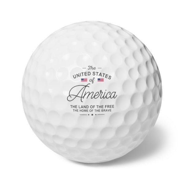 America 'Land of the Free' Patriotic Golf Balls - Set of 6 America 'Land of the Free' Patriotic Golf Balls - Set of 6