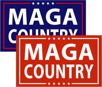 Blue and Red MAGA Country Reflective Bumper Stickers