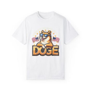 DOGE Department of Government Efficiency T-Shirt w/ Dog & American Flags