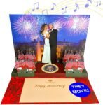 Donald Trump Dancing with Melania Pop Up Anniversary Card with Motion & Sound