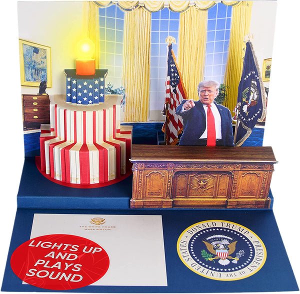 Donald Trump Pop Up Birthday Card with Light up & Real Voice Donald Trump Pop Up Birthday Card with Light up & Real Voice
