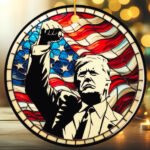 Donald Trump Stained Glass Christmas Ornament
