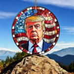 Donald Trump Stained Glass Christmas Ornament