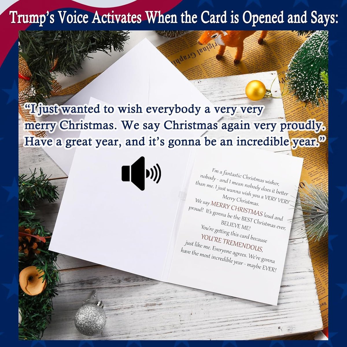 Donald Trump Talking Christmas Card with Real Voice Donald Trump Talking Christmas Card with Real Voice