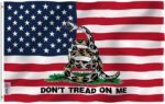 Don't Tred on Me Gadsden Snake on American Flag