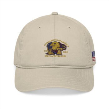 Embroidered America 250th Birthday Hat - USA Flag on Side