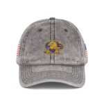 Embroidered Vintage American Flag Cap — Distressed Red Baseball Hat