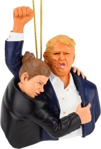 Fight Fight Fight Donald Trump Christmas Ornament - Fist Up
