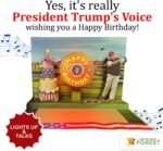Funny Donald Trump Pop Up Birthday Card- Lights up Trump’s Voice