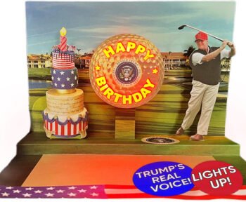 Funny Donald Trump Pop Up Birthday Card- Lights up Trump's Voice