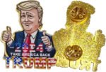Funny Donald Trump Red Tie Thumbs Up Lapel Pin Brooch