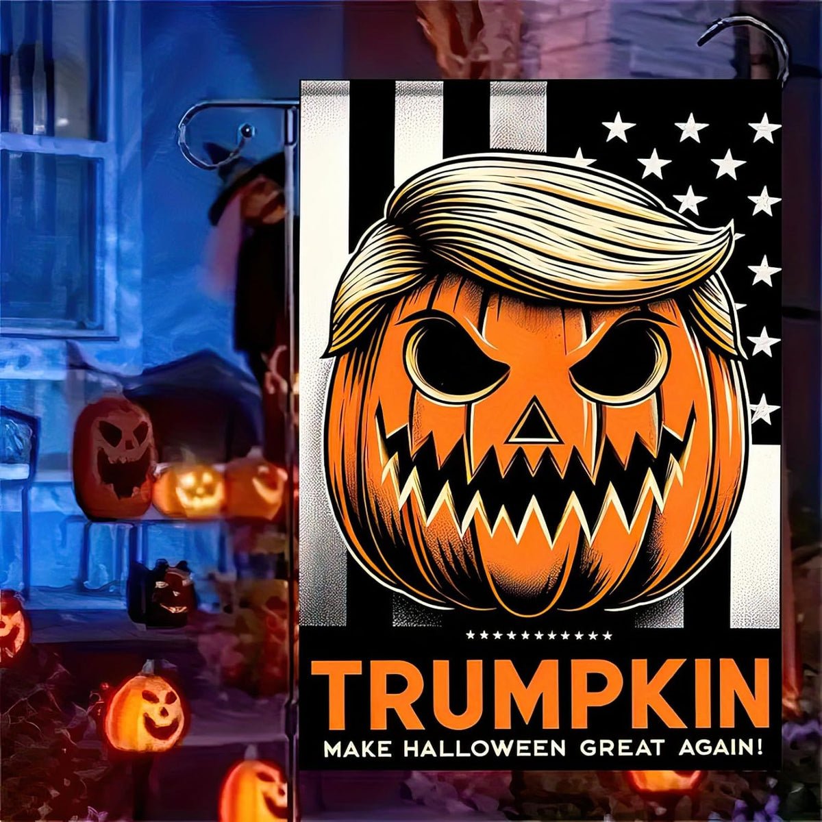 Halloween Trumpkin Flag - Make Halloween Great Again 12X18 Inch Double Sided Halloween Trumpkin Flag - Make Halloween Great Again 12X18 Inch Double Sided