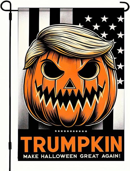 Halloween Trumpkin Flag - Make Halloween Great Again 12X18 Inch Double Sided Halloween Trumpkin Flag - Make Halloween Great Again 12X18 Inch Double Sided