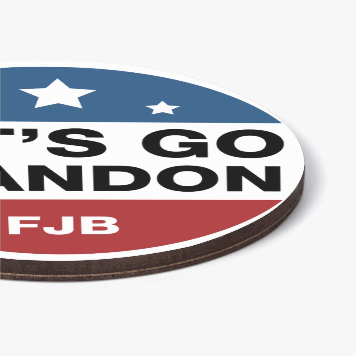 Lets Go Brandon 4 Piece Wood Coaster Set Lets Go Brandon 4 Piece Wood Coaster Set