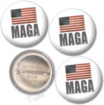 MAGA Campaign Buttons w/ American Flag 3-Pack