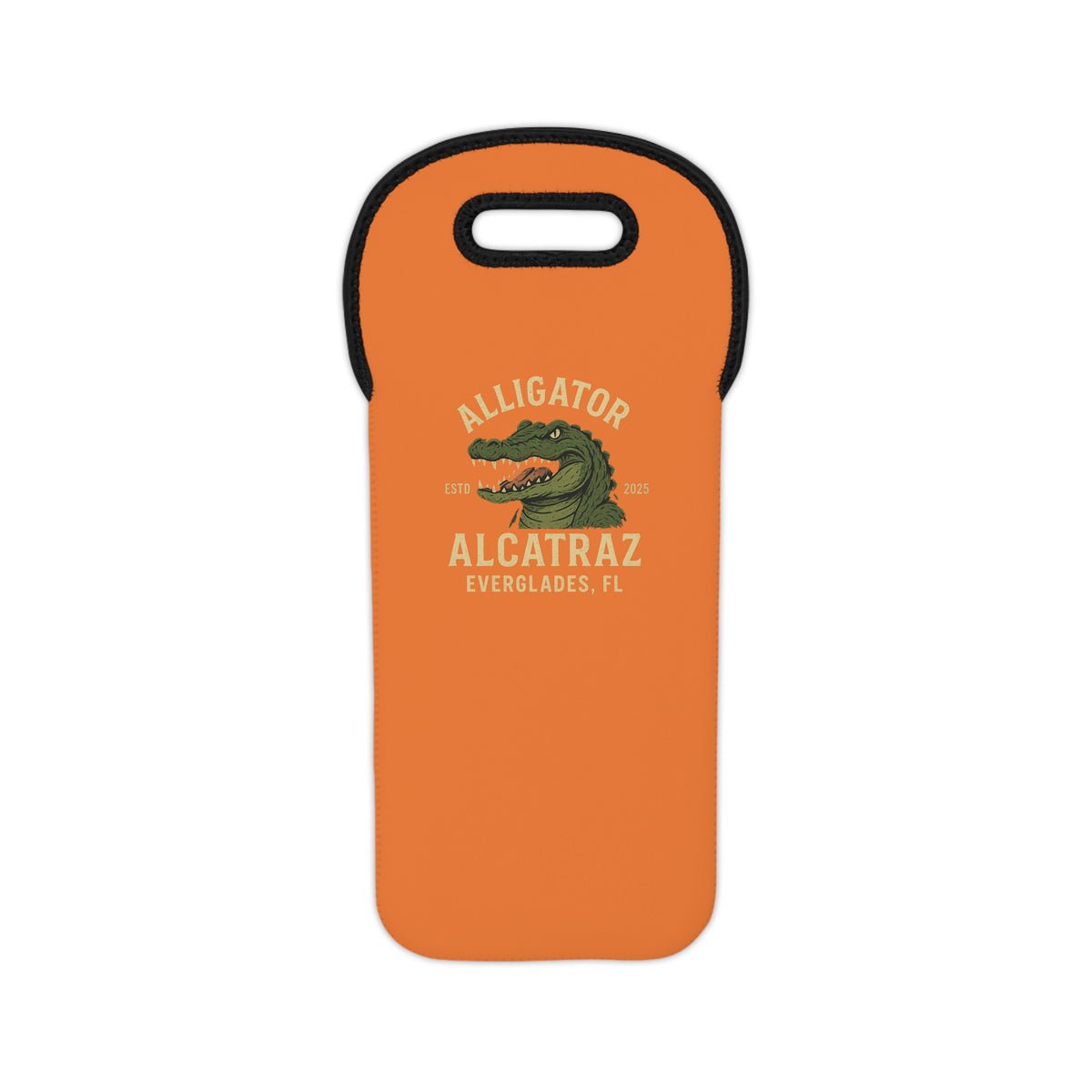 Neoprene Alligator Alcatraz Wine Carrier Tote Bag Neoprene Alligator Alcatraz Wine Carrier Tote Bag