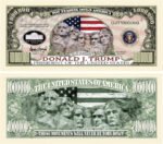 Pack of 1 – Donald Trump Mount Rushmore Million Dollar Bills