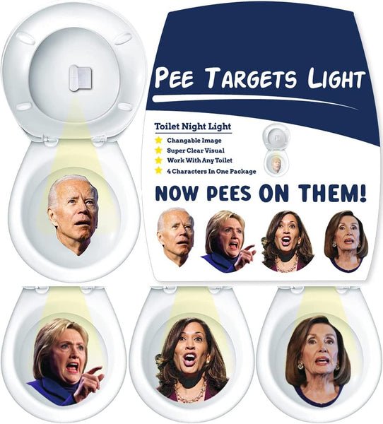 Pee on Biden, Harris, Pelosi, Hillary, and Biden Toilet Target Projector Pee on Biden