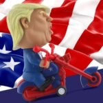 President Donald Trump Rev Up Toy Figure Riding Motorcycle