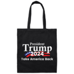 President Trump 2024 Take America Back Canvas Tote Bag