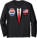 President Trump Shirt Suit Halloween Costume Red Tie T-Shirt