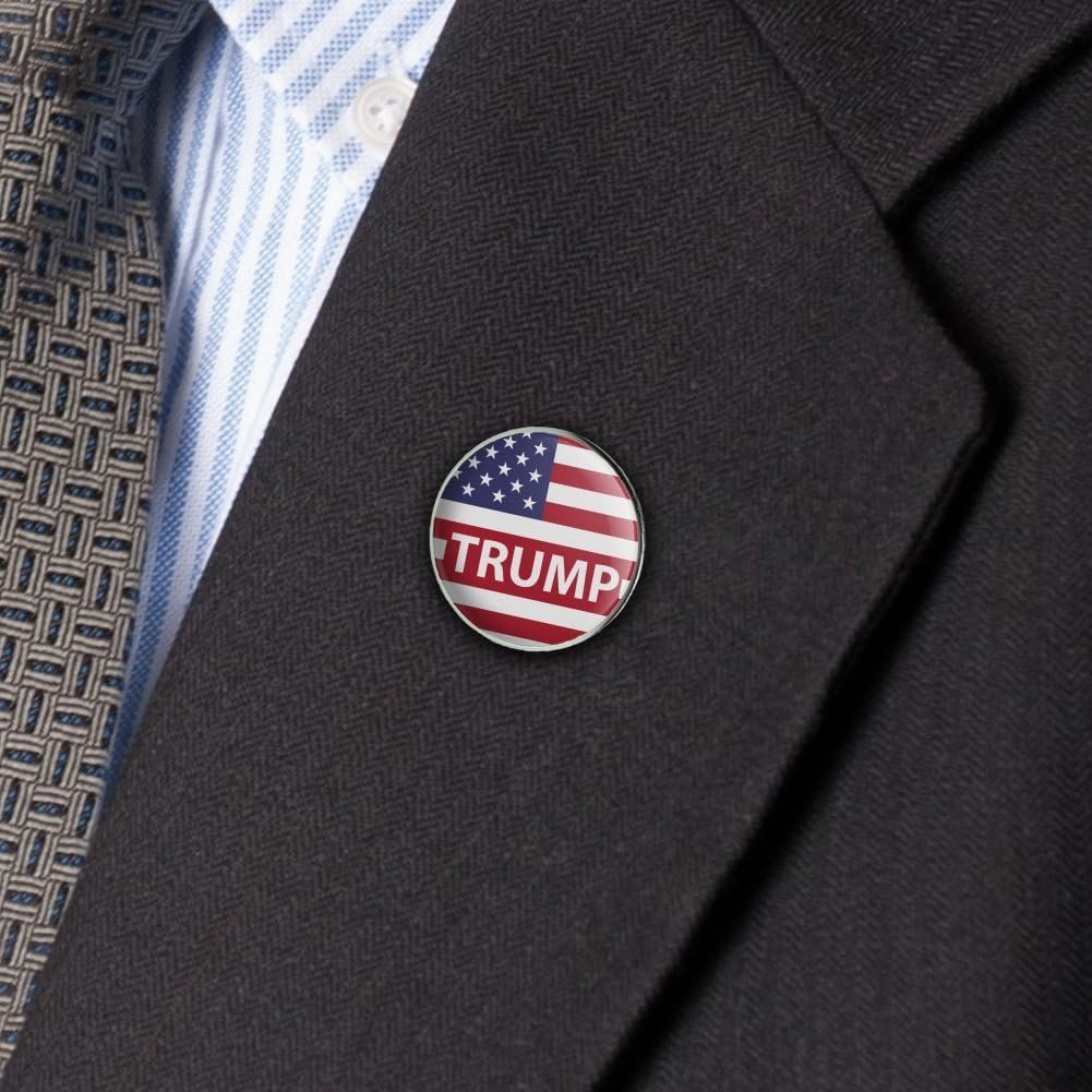 Round American Flag Trump Lapel or Hat Pin. Mens Tie Pin Round American Flag Trump Lapel or Hat Pin. Mens Tie Pin