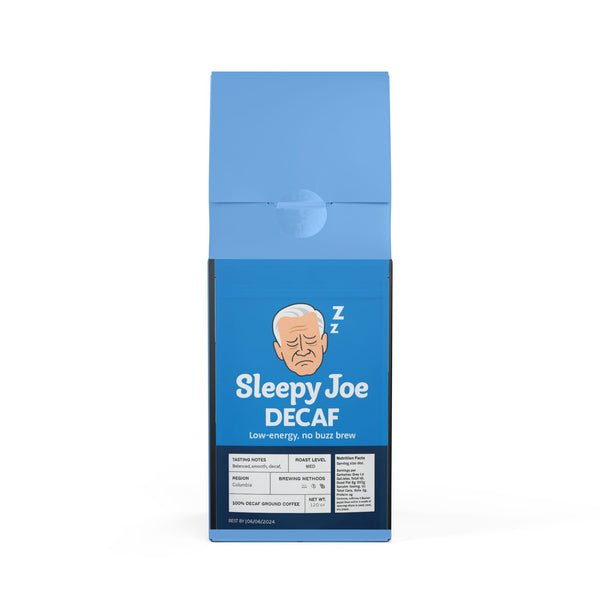 Sleepy Joe Decaf – Low-energy, no-buzz brew - Ground Decaf Coffee Biden Blend (Medium Roast) Sleepy Joe Decaf – Low-energy