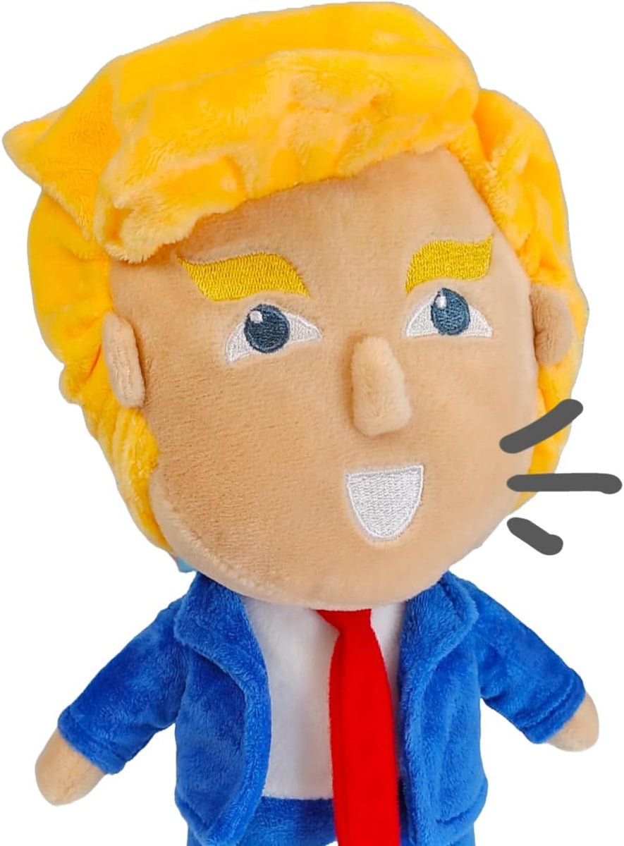 Talking Trump Soft Plush Doll Says 20 phrases in Trump's Voice. Talking Trump Soft Plush Doll Says 20 phrases in Trump's Voice.