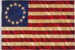 Tea Stained 13 Stars American Besty Ross Flag