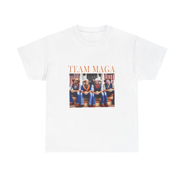 Team MAGA Trump JD Vance Elon and RFK Jr Cowboys Western on White House Porch T-shirt Team MAGA Trump JD Vance Elon and RFK Jr Cowboys Western on White House Porch T-shirt