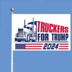 Truckers for Trump 2024 flag Choice of Single or Double Sided White Flag