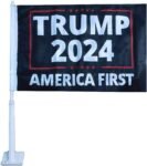 Trump 2024 America First Double Sided 12″x18″ Car Vehicle Flag