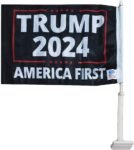Trump 2024 America First Double Sided 12″x18″ Car Vehicle Flag
